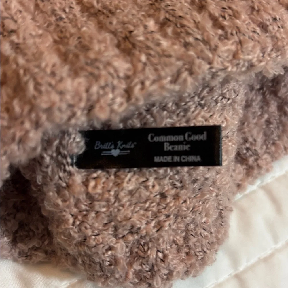 Common Good Beanie - Dusty Rose Textured Knit - Picture 4 of 5